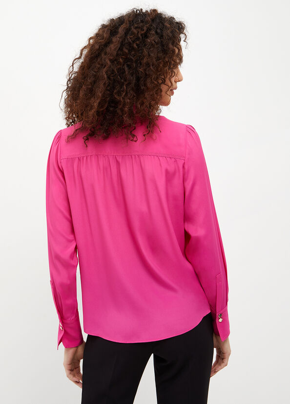 Fuchsia Women's Liu Jo Crepe De Chine Shirts | ZUP-439710