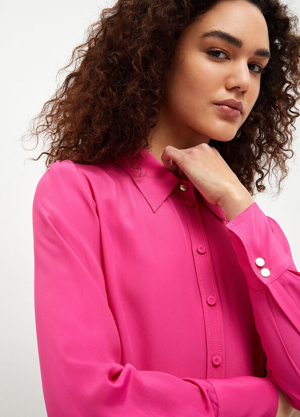 Fuchsia Women's Liu Jo Crepe De Chine Shirts | ZUP-439710