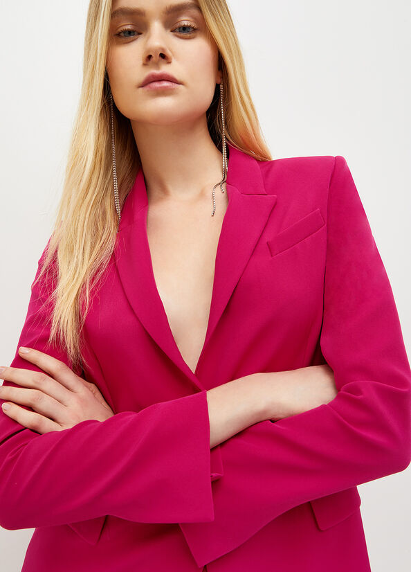 Fuchsia Women's Liu Jo High-Tech Stretch Fabric Blazer Jackets | BVX-567103