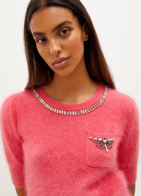 Fuchsia Women's Liu Jo With Gemstones Sweaters | QAR-437082