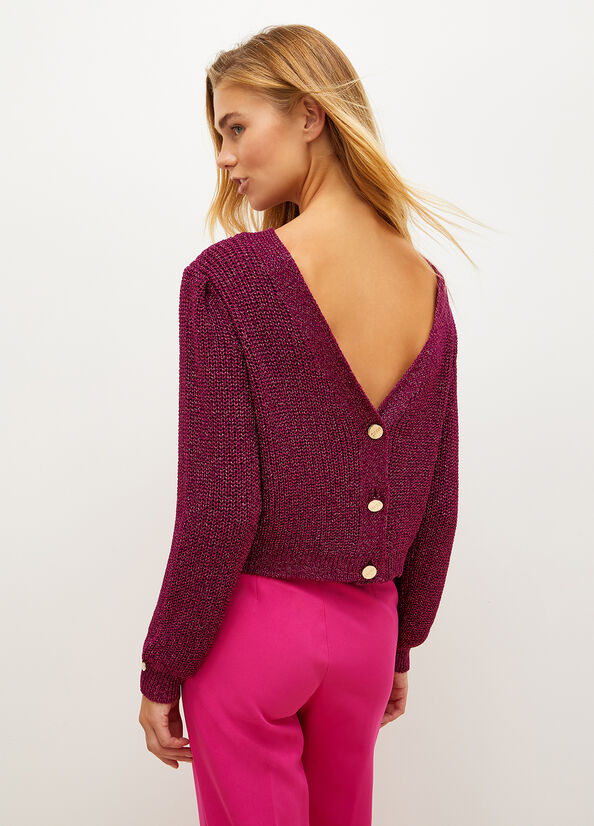 Fuchsia Women's Liu Jo With Jewel Buttons Sweaters | PDH-239015