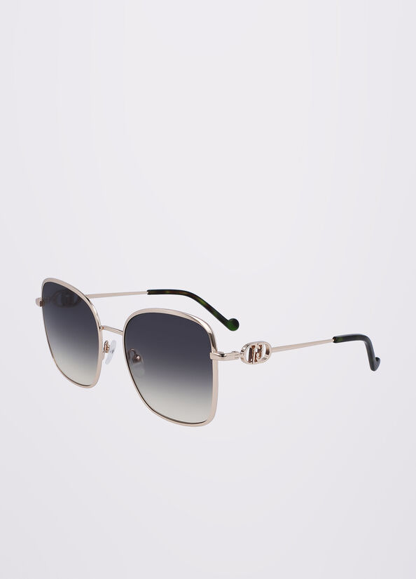 Gold Women's Liu Jo Squared Sunglasses | PRG-145237