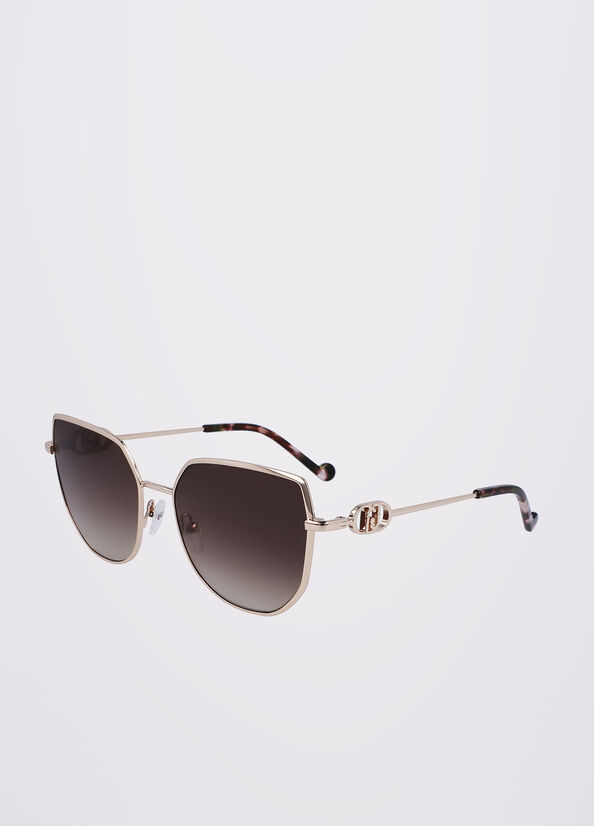 Gold Women's Liu Jo Tea Cup Sunglasses | VNH-587210