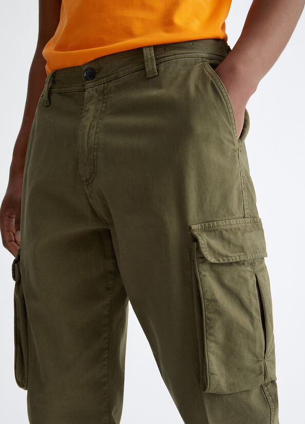 Green Men's Liu Jo Regular Fit Cargo Pants | VOD-468523