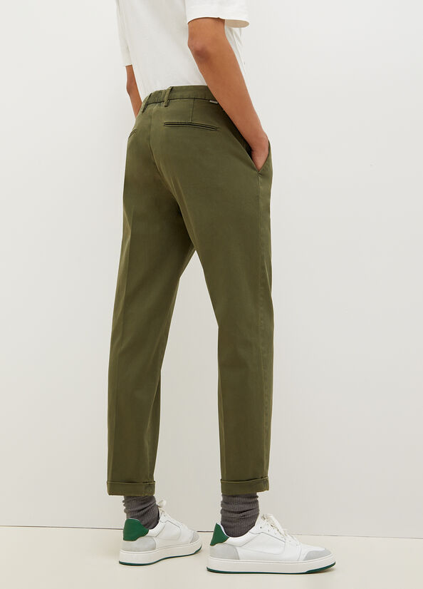 Green Men's Liu Jo Regular Fit Chinos Pants | QVS-680715