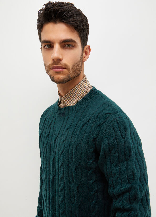 Green Men's Liu Jo Wool Sweaters | XRH-674519