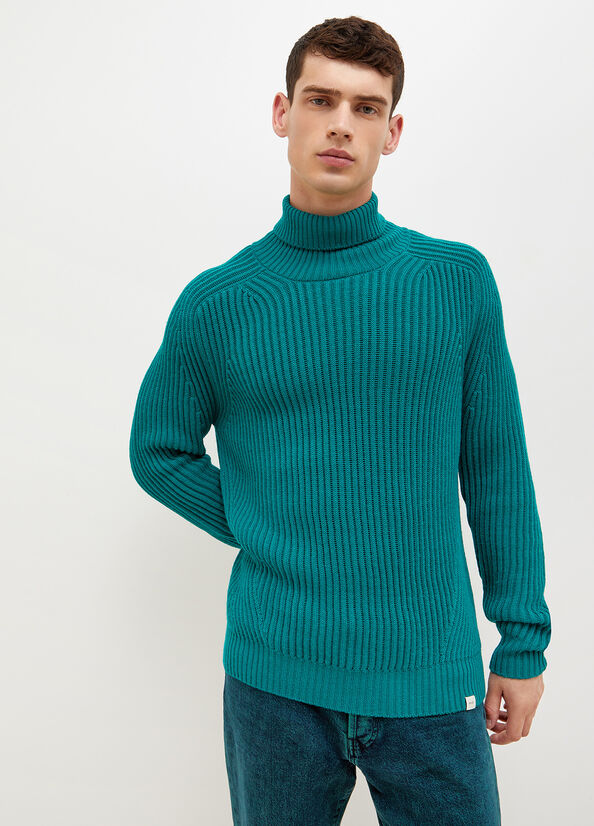 Green Men\'s Liu Jo Woollen Turtleneck Sweaters | OFE-024173