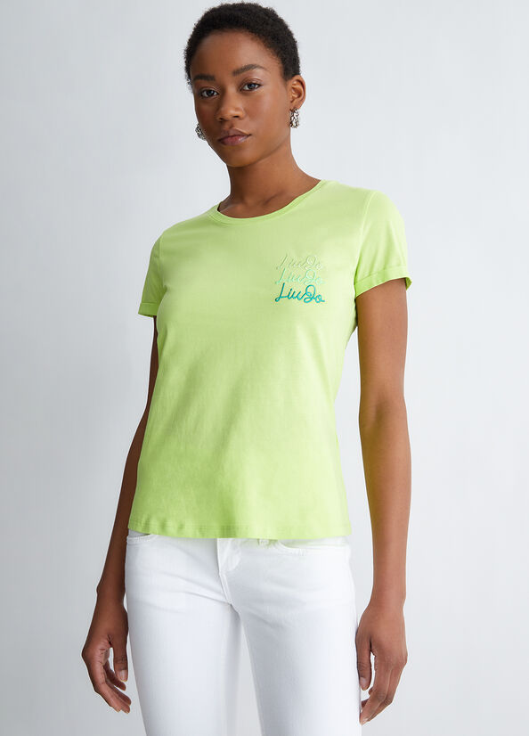 Green Women\'s Liu Jo Cotton With Logo Tops | VHT-831649