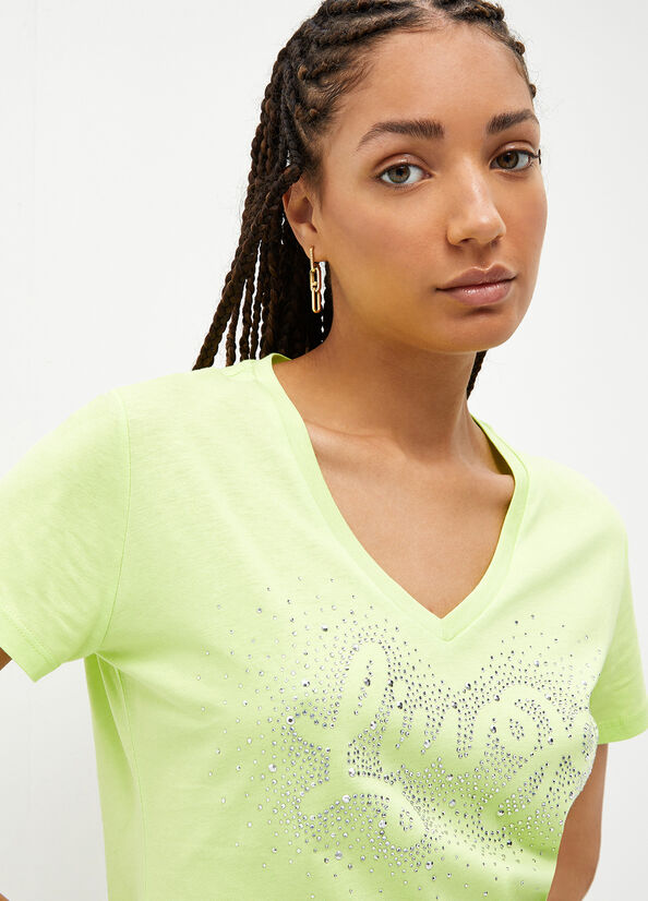 Green Women's Liu Jo Eco-Friendly With Logo Tops | TVR-368215