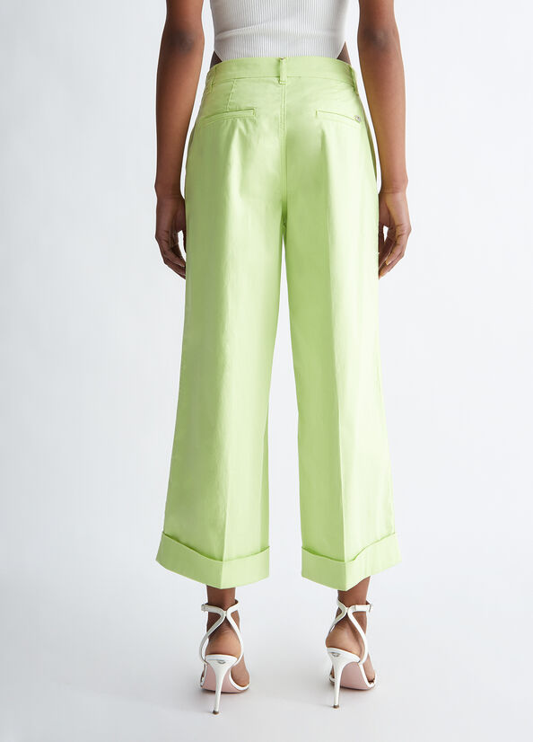 Green Women's Liu Jo Flared Cropped Pants | LVD-285417