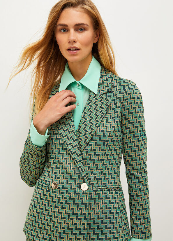 Green Women's Liu Jo Lurex Jacquard Jackets | LHP-182904