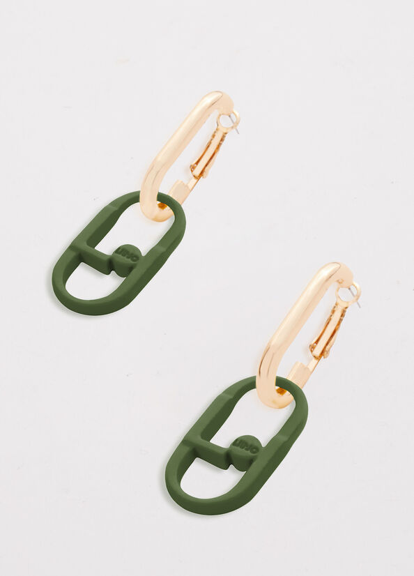 Green Women's Liu Jo Pendant Earrings With Monogram Jewelry | YCN-518694