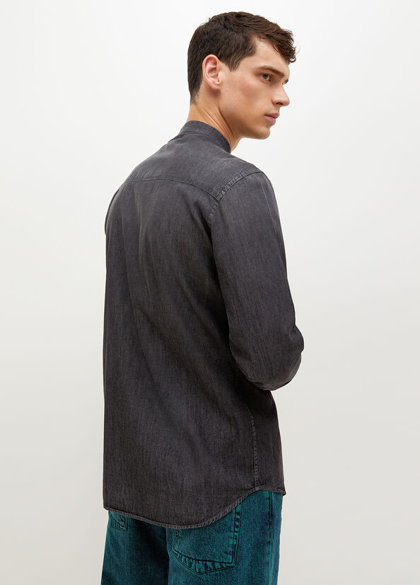 Grey Men's Liu Jo Korean Denim Shirts | QZO-251983