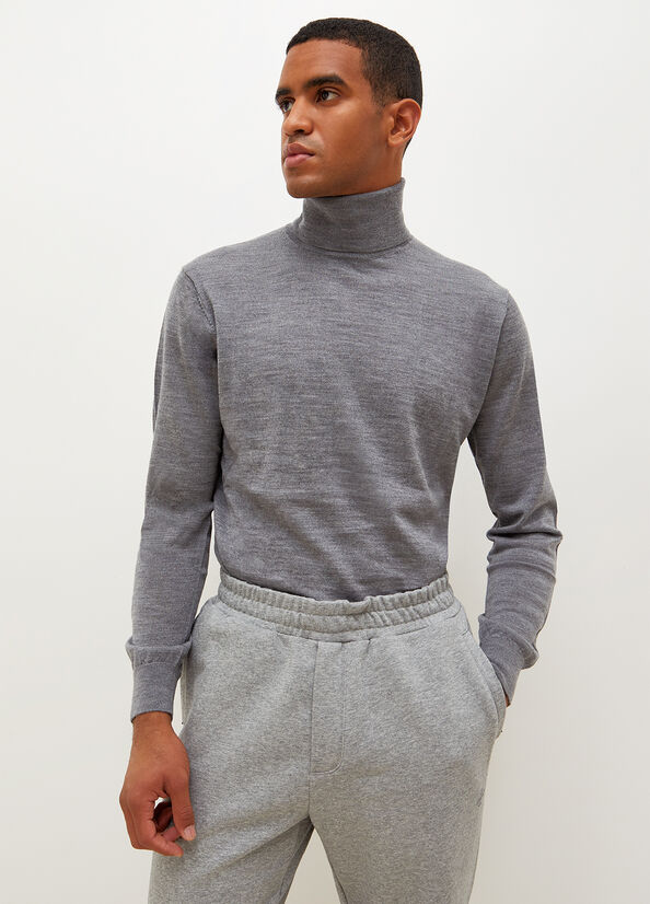 Grey Men\'s Liu Jo Virgin Turtleneck Sweaters | WAO-402851