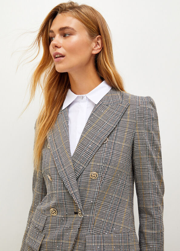 Grey Women's Liu Jo Glen Plaid Jackets | FEL-687549