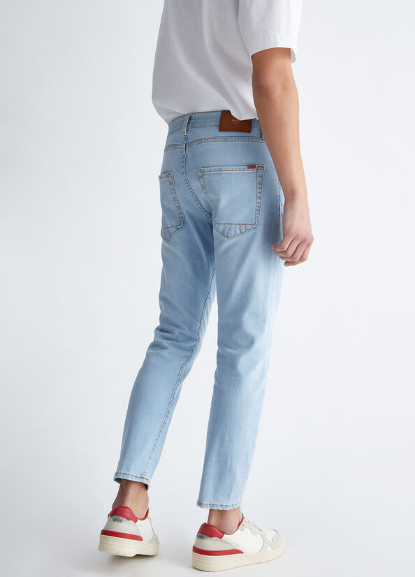 Light Blue Men's Liu Jo Twisted Slim-Fit Jeans | KFT-531946