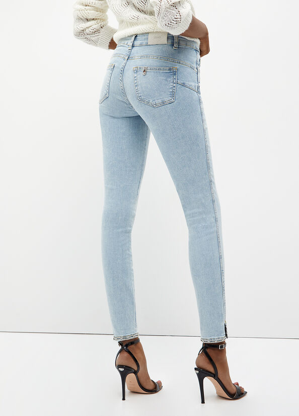 Light Blue Women's Liu Jo Bottom Up Skinny Jeans | ZKL-285364