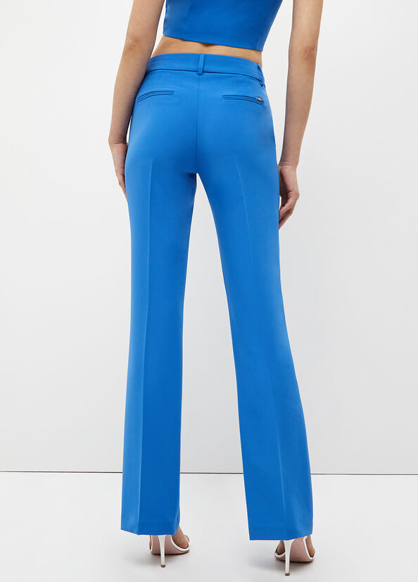 Light Blue Women's Liu Jo Stretch Lj Pants | ZMO-480257