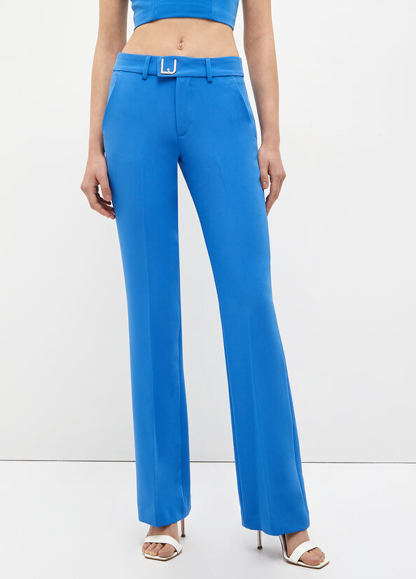 Light Blue Women\'s Liu Jo Stretch Lj Pants | ZMO-480257