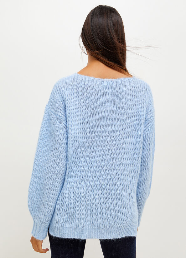 Light Blue Women's Liu Jo Wool Blend Sweaters | LBQ-503942