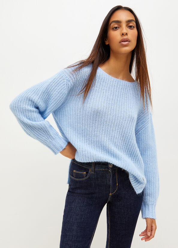 Light Blue Women\'s Liu Jo Wool Blend Sweaters | LBQ-503942