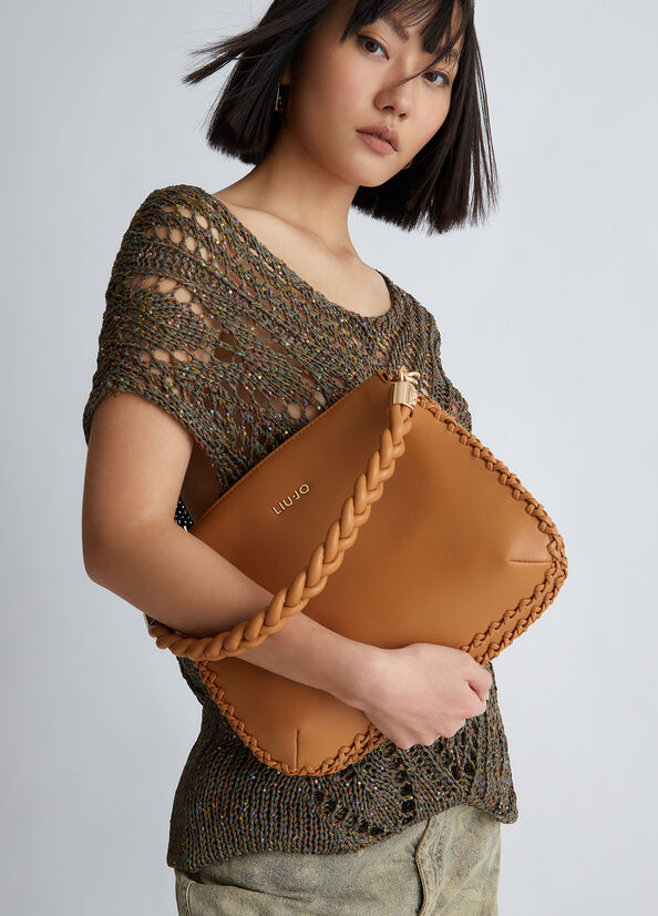 Light Brown Women\'s Liu Jo With Logo Shoulder Bags | PQA-946580