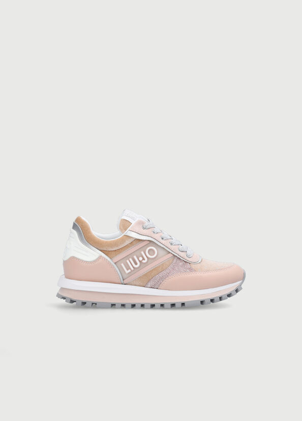 Light Pink Women's Liu Jo With Rubberised Logo Sneakers | VML-125893