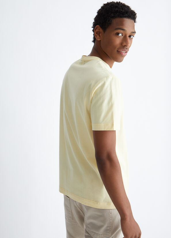 Light Yellow Men's Liu Jo Silk Blend T Shirts | AWT-683415