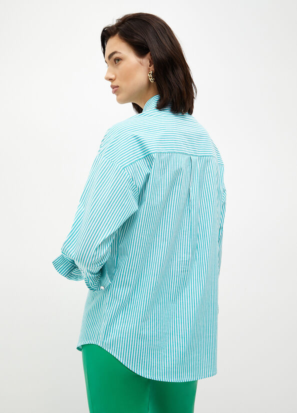 Mint Women's Liu Jo Striped Poplin Shirts | HQV-745360