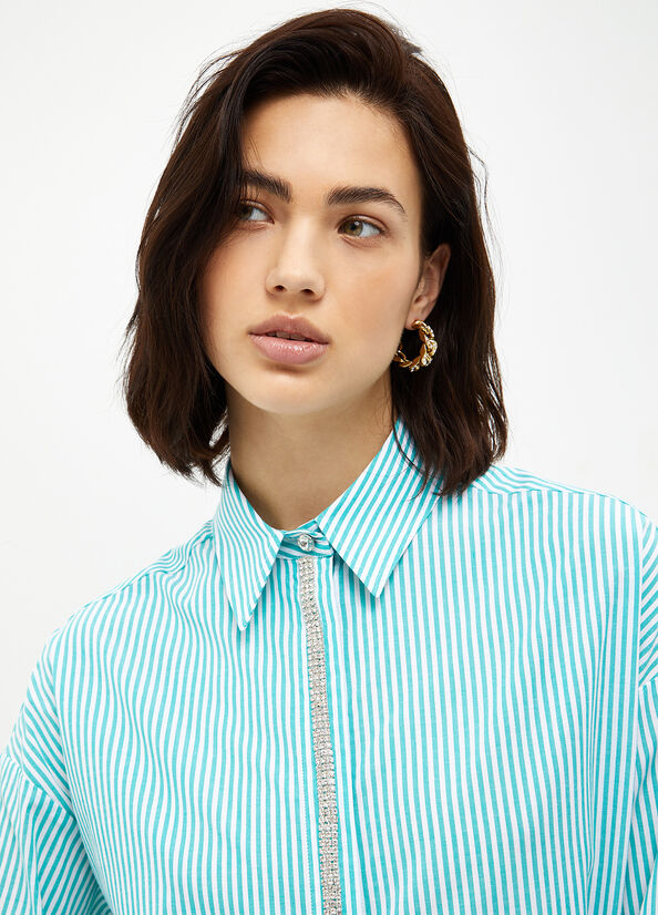 Mint Women's Liu Jo Striped Poplin Shirts | HQV-745360