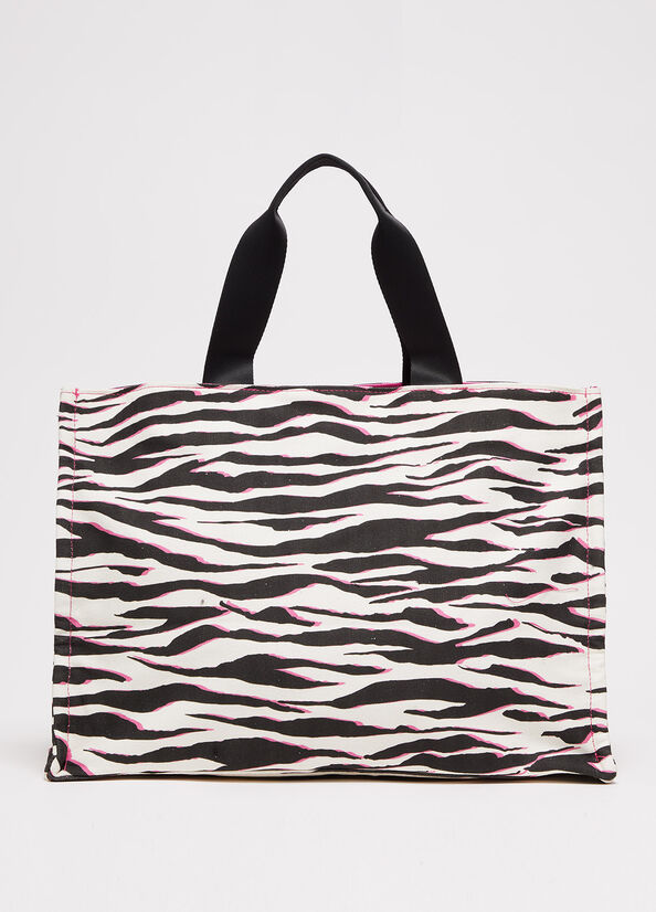 Multicolor Women's Liu Jo Animal Print Canvas Shopper Bag | ONX-973416