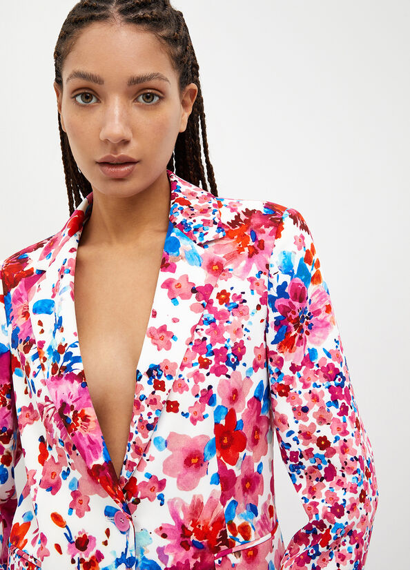 Multicolor Women's Liu Jo Floral Blazer Jackets | RPU-583697