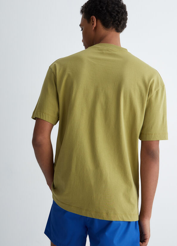 Olive Men's Liu Jo With Embossed Logo Polo Shirts | DFQ-830196