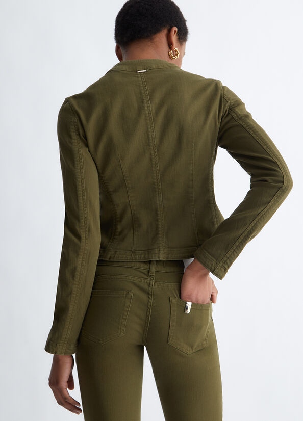 Olive Women's Liu Jo Stretch Drill Jackets | NXB-503216