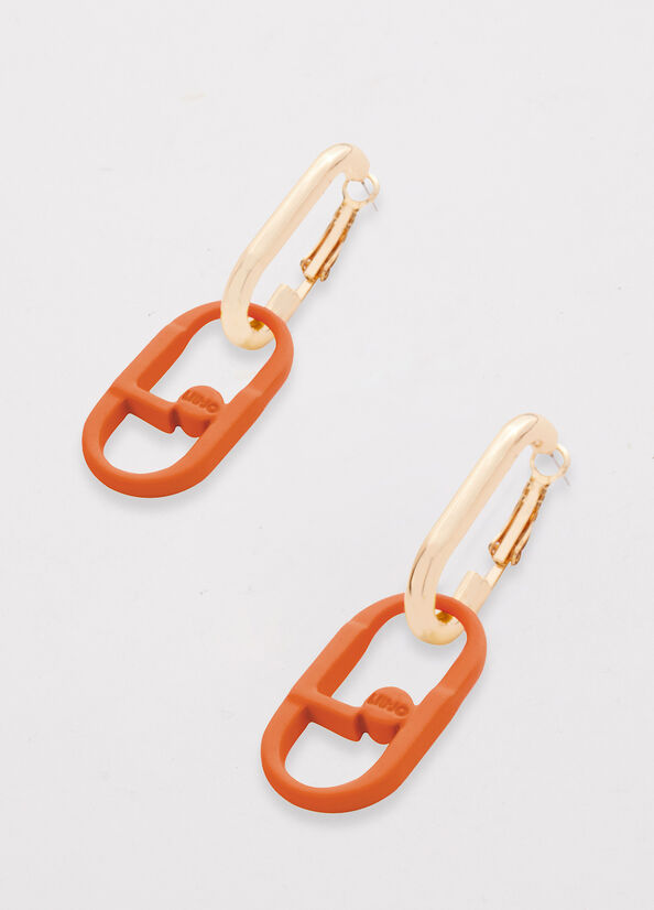 Orange Women's Liu Jo Pendant Earrings With Monogram Jewelry | CSI-978624