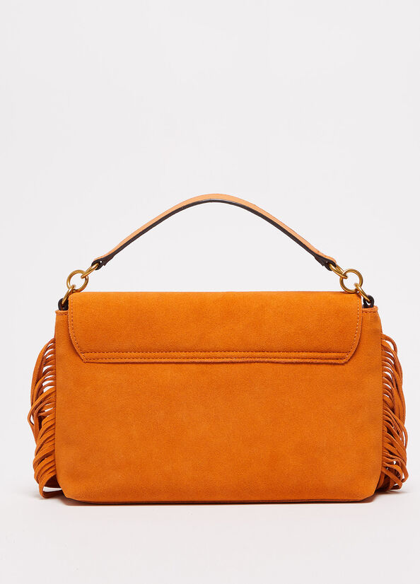 Orange Women's Liu Jo Suede With Fringes Handbag | SQG-068475