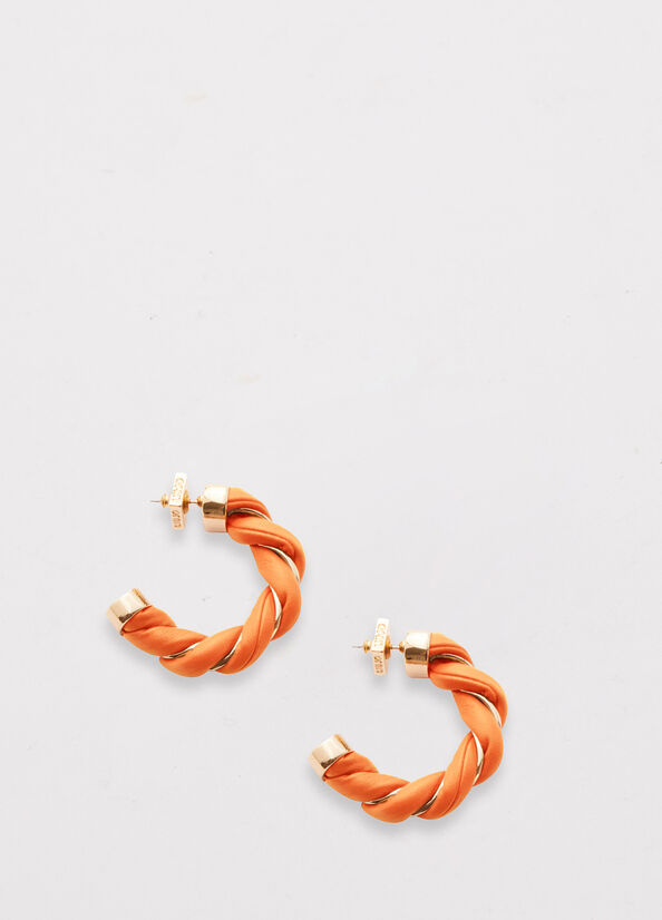 Orange Women\'s Liu Jo Torchon Effect Hoop Earrings Jewelry | XFG-247951