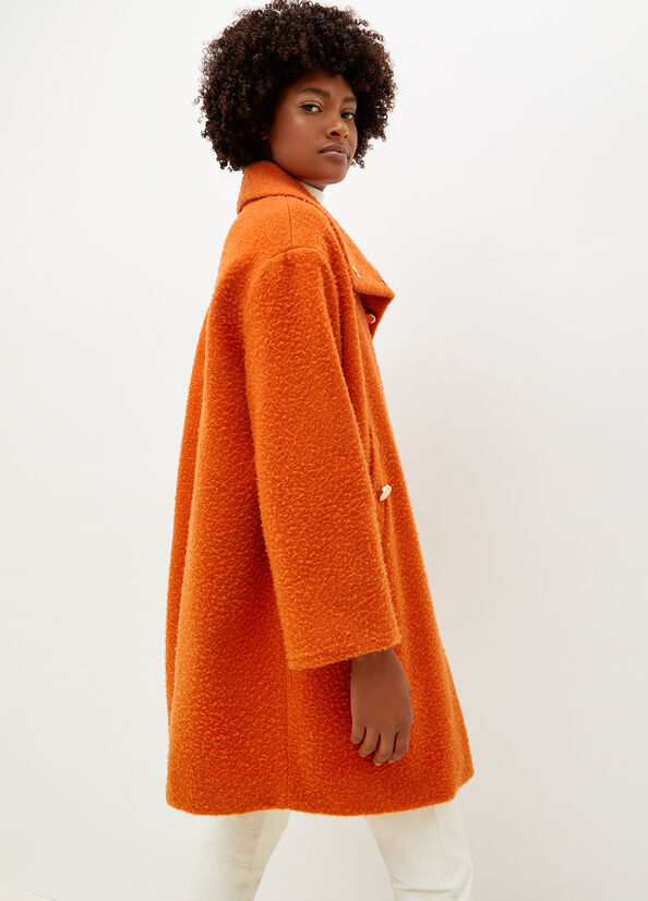 Orange Women's Liu Jo Wool Blend Coats | GQE-146230