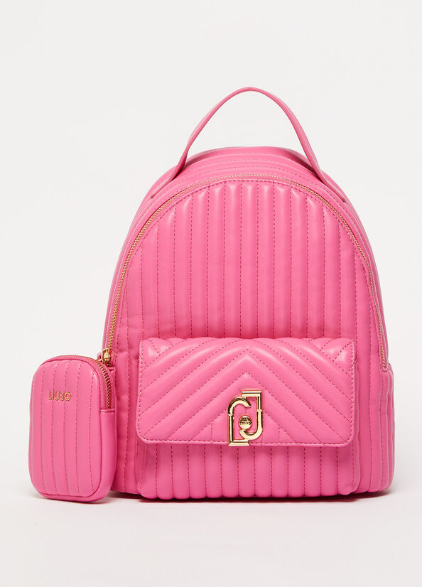 Pink Women's Liu Jo Eco-Friendly Quilted Backpacks | EHQ-614785