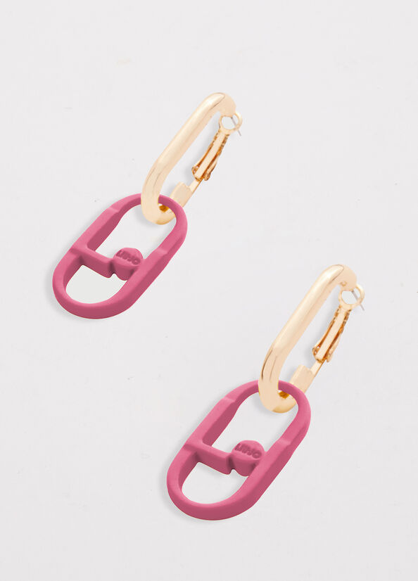 Pink Women's Liu Jo Pendant Earrings With Monogram Jewelry | LGK-350487