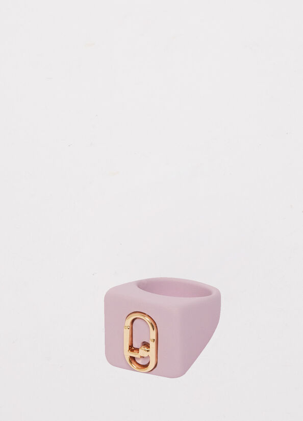 Pink Women\'s Liu Jo Ring With Monogram Logo Jewelry | DVI-713508