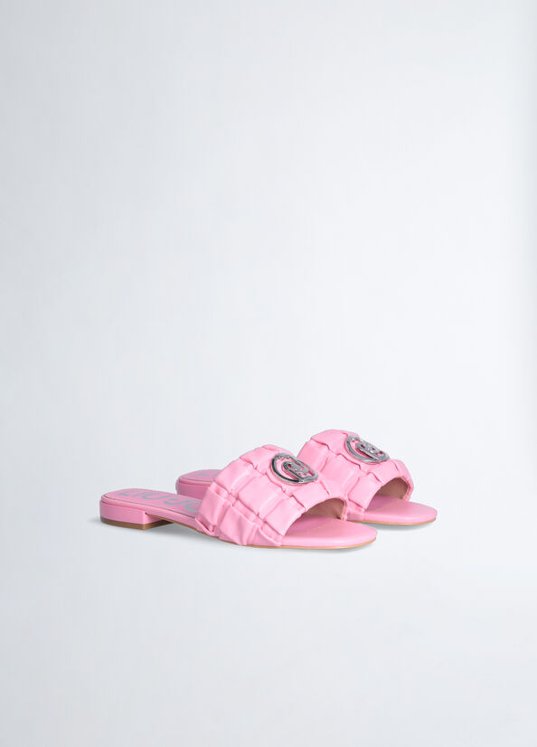 Pink Women's Liu Jo With Logo Flat Shoes | RNZ-132054