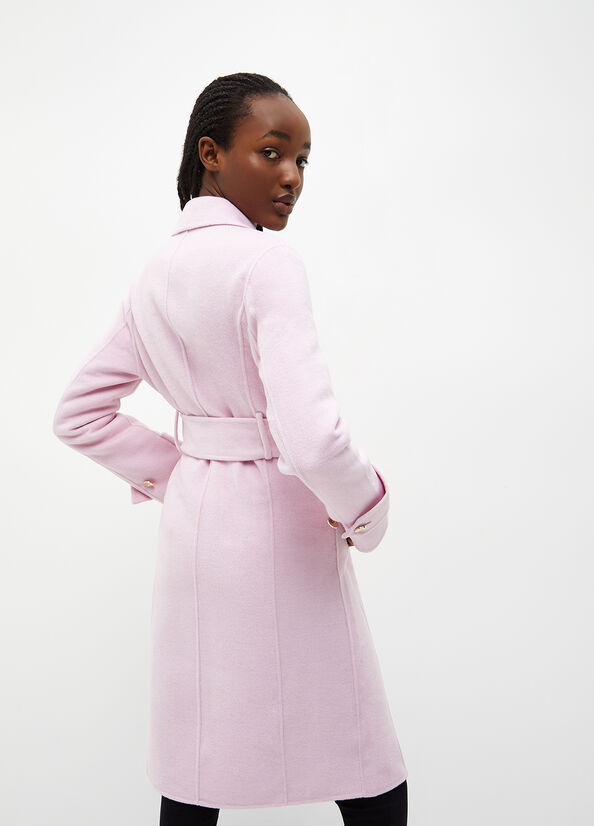 Pink Women's Liu Jo Wool Blend Trench Coats | LDR-613279