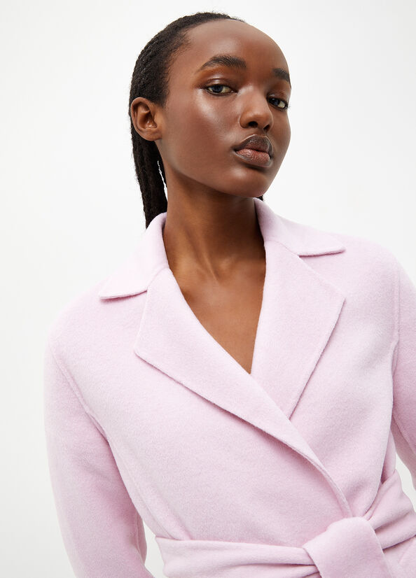 Pink Women's Liu Jo Wool Blend Trench Coats | LDR-613279