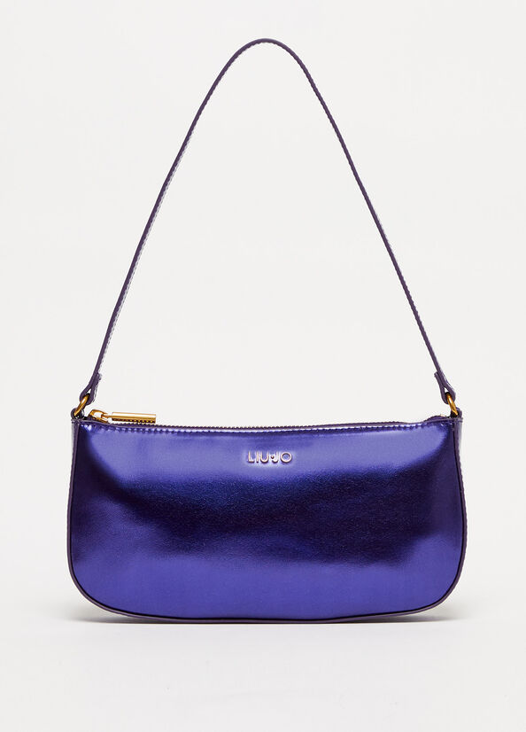 Purple Women's Liu Jo Laminate With Logo Clutch Bag | DXZ-139286