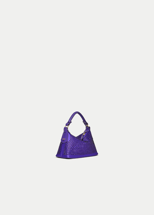 Purple Women's Liu Jo Micro Hobo With Gemstones Crossbody Bags | DOV-072514