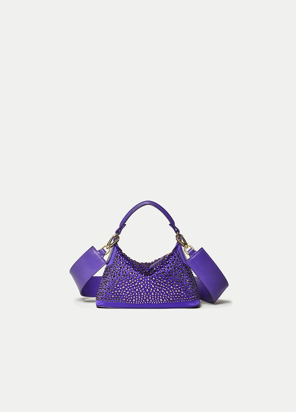 Purple Women\'s Liu Jo Mini Hobo With Gemstones Crossbody Bags | QSA-065413