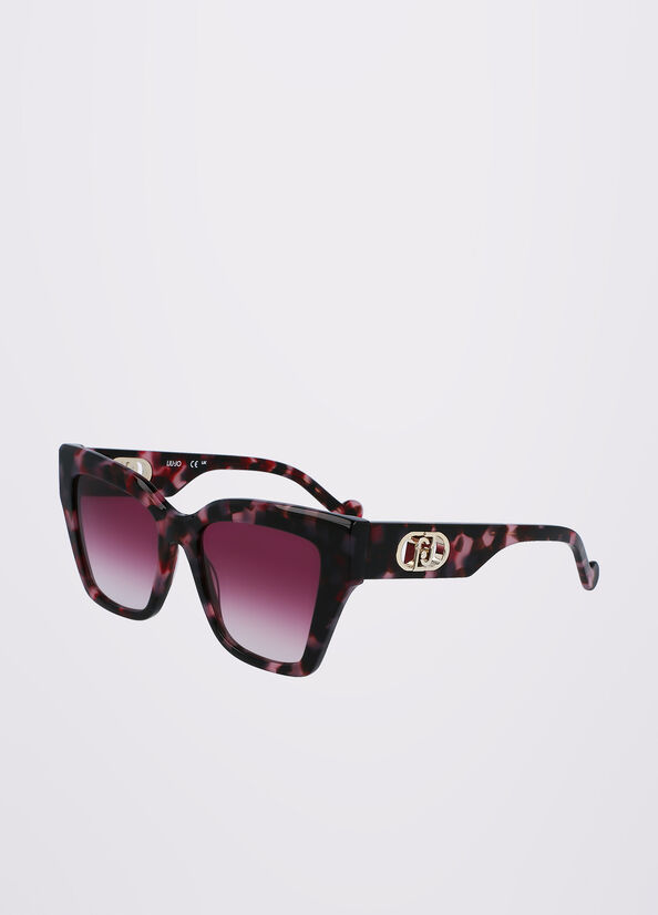 Purple Women's Liu Jo Rectangular Sunglasses | WVD-973056