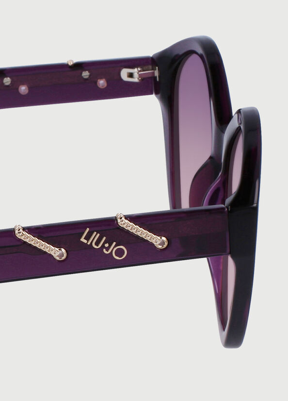 Purple Women's Liu Jo With Jewel Chains Sunglasses | EWP-621590