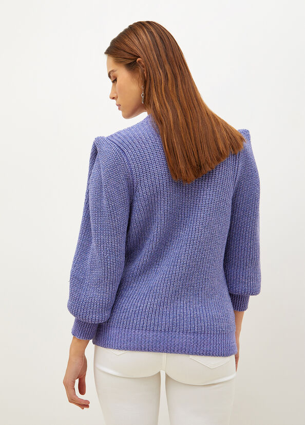 Purple Women's Liu Jo With Puff Sleeves Sweaters | SEX-120637